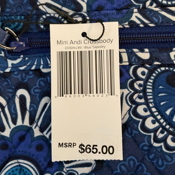 Vera Bradley Mini Andi Crossbody Blue Tapestry - Picture 11 of 12